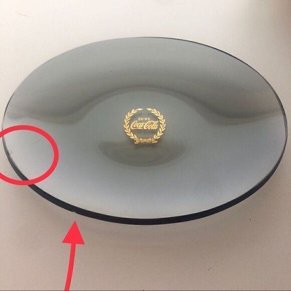 Coca Cola Advertisement Tempered Glass Plate Dish - Picture 7 of 9